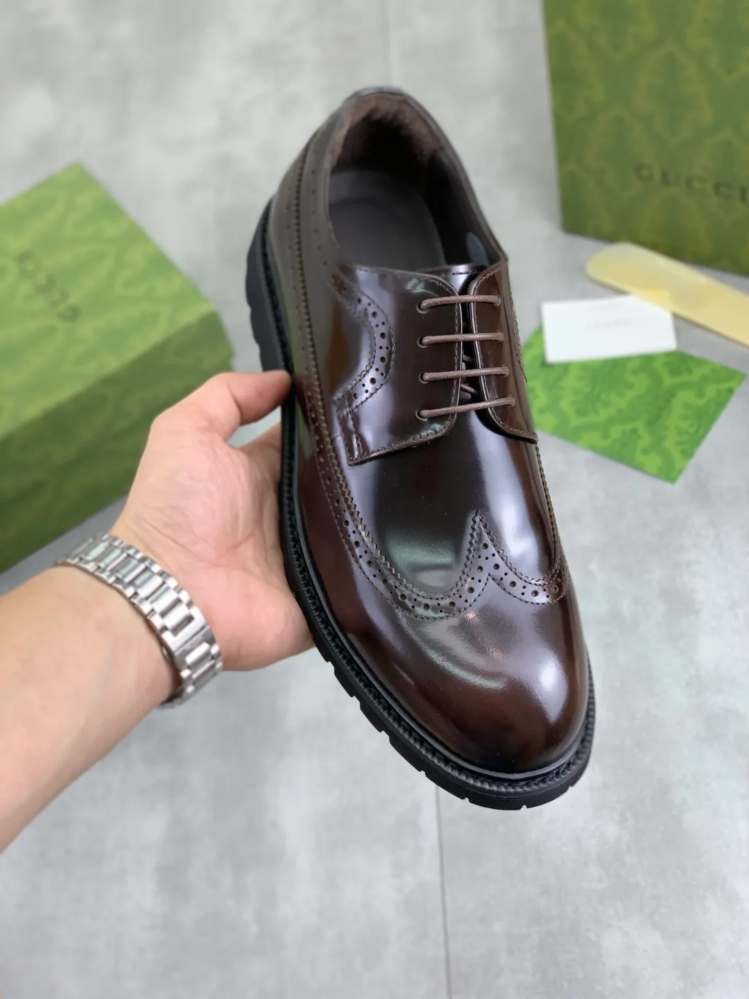 Men's Men's Shoes 💰P580 [New Style] 💰💎💎💎 [Gucci] GUCCI high-end men's formal business leather shoes, original order 1:1! Original imported high-end calfskin, original metal buckle, imported first-layer pigskin lining for feet, original high-end outsole, men's shoe size: 38-44